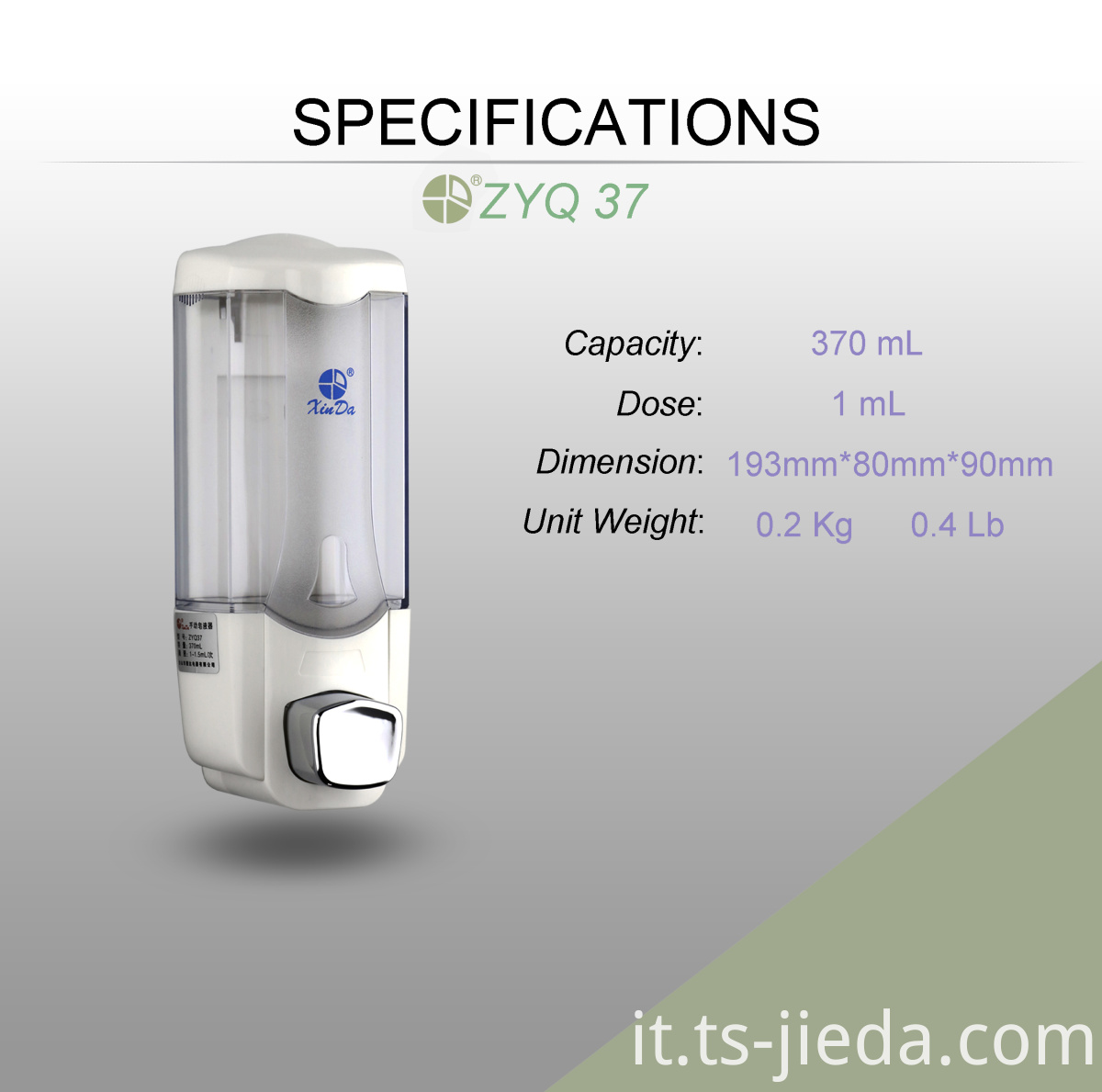 Dispenser di sapone a pulsante per comodità Push button style Soap dispenser for convenience